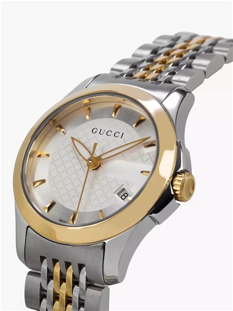 gucci two tone ladies watch|gucci floral watch.